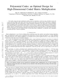 Polynomial Codes: an Optimal Design for High-Dimensional
