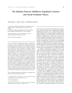 The Relation between Multilocus Population Genetics and Social
