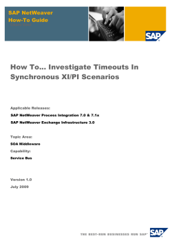How to Investigate Timeouts In Synchronous XI/PI