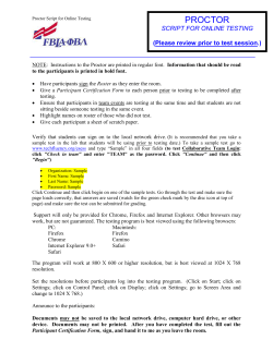Proctor Script for Online Testing 1 NOTE: Instructions to the Proctor