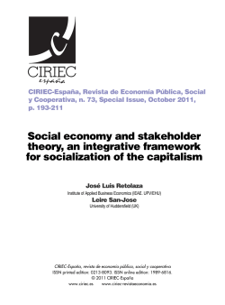 Social economy and stakeholder theory, an integrative framework