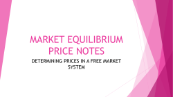 MARKET EQUILIBRIUM PRICE NOTES