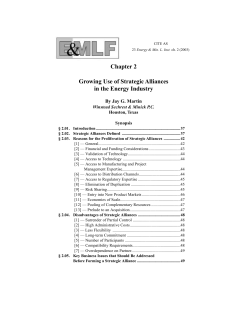 Chapter 2 Growing Use of Strategic Alliances in the Energy Industry