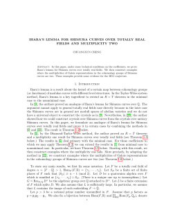 IHARA`S LEMMA FOR SHIMURA CURVES OVER TOTALLY REAL