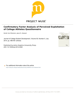 Confirmatory Factor Analysis of Perceived Exploitation of College