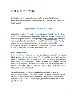 2016 CHAMPS Newsletter - River Spirit Golf Club