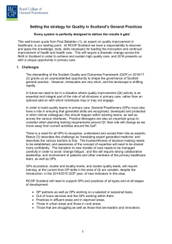 Setting the strategy for Quality in Scotland`s General Practices