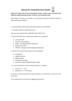 Manual for Using Memristor Models