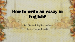 How to write an essay in English?