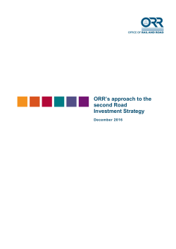 ORR`s approach to the second Road Investment Strategy