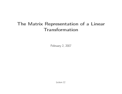 The Matrix Representation of a Linear Transformation