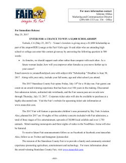 May 25, 2017 ENTER FOR A CHANCE TO WIN A $1000