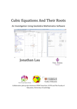 Cubic Equations And Their Roots - OER in Education
