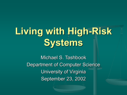 Living with High-Risk Systems - cs.Virginia