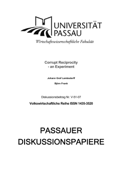 Corrupt Reciprocity - Wirtschaftswissenschaftliche Fakult&auml;t
