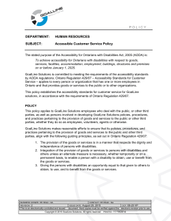Accessible Customer Service Policy