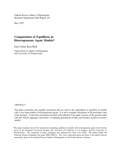 SR231 Computation of Equilibria in Heterogeneous Agent Models