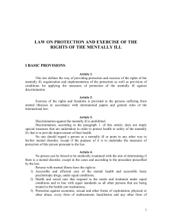 law on protection and exercise of the rights of the mentally ill