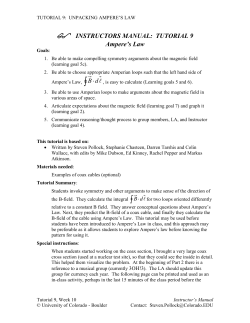 Part 1 * Magnetic field of a wire