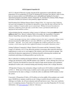 ACCCA Supports Proposition 30 ACCCA`s Board of Directors