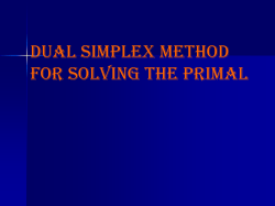 Dual Simplex Method