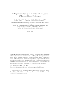 An Experimental Study on Individual Choice, Social Welfare, and