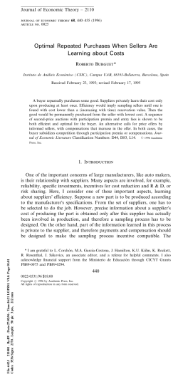Optimal Repeated Purchases When Sellers Are - IAE-CSIC