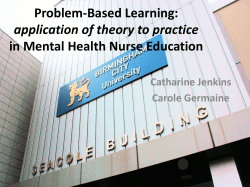 Problem-Based learning: Application of theory to practice in Mental