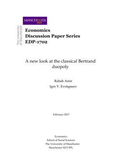 Economics Discussion Paper Series EDP