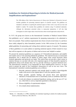 1 Bailar, JC- Mosteller, E. (1988). Guidelines for