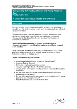 Safeguarding children and young people in sport