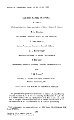 Euclidean Ramsey Theorems. I