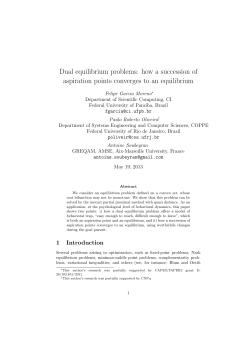 Dual equilibrium problems: how a succession of aspiration points