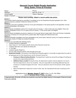 Hancock County Rabbit Royalty Application (King, Queen, Prince