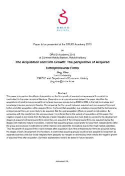 The Acquisition and Firm Growth: The perspective of Acquired