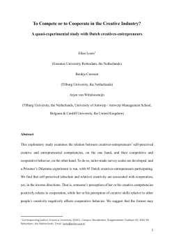 The Tension between Cooperation and Competition in the