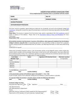 Dissertation Defense Scheduling Form