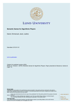 Semantic Games for Algorithmic Players Genot