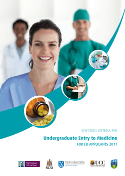 Selection Criteria for Undergraduate Entry to