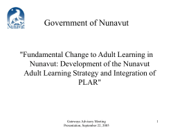 Developing a Nunavut Adult Learning Strategy