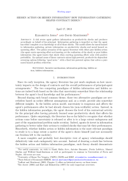 Hidden Action or Hidden Information as the