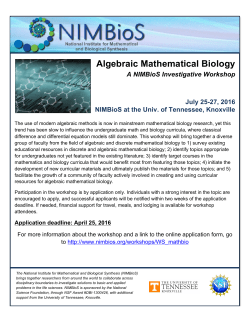 Algebraic Mathematical Biology