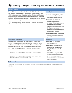 Probability and Simulation - TI Education