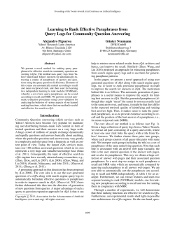 Learning to Rank Effective Paraphrases from Query Logs for