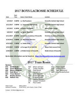 2017 BOYS LACROSSE SCHEDULE 2017 Team Roster