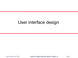 User interface design