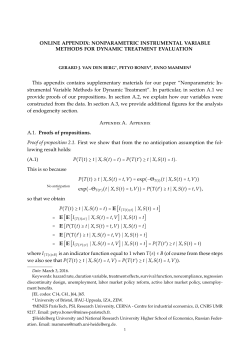 ONLINE APPENDIX: NONPARAMETRIC INSTRUMENTAL