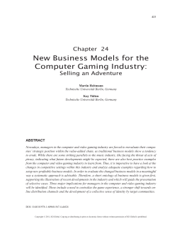 New Business Models for the Computer Gaming Industry: