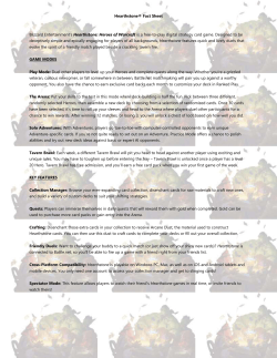 Hearthstone&reg; Fact Sheet Blizzard Entertainment`s Hearthstone