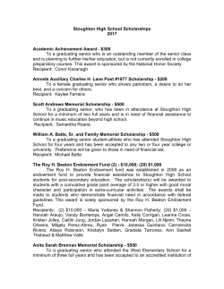 Stoughton High School Scholarships 2017 Academic Achievement